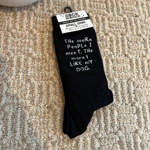 The More People I Meet, The More I Like My Dog Black and White Funny Socks